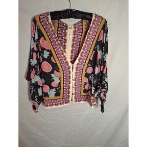 FREE PEOPLE Squeezed Top Balloon Sleeve Cropped Size XS (1475)